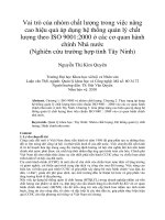 Vai trò của nhóm chất lượng trong việc nâng cao hiệu quả áp dụng hệ thống quản lý chất lượng theo ISO 9001 2000 ở các cơ quan hành chính Nhà nước (Nghiên cứu trường hợp tỉnh Tây Ninh)