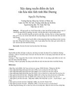 Xây dựng tuyến điểm du lịch văn hóa tâm linh tỉnh Hải Dương