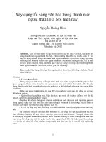 Xây dựng lối sống văn hóa trong thanh niên ngoại thành Hà Nội hiện nay