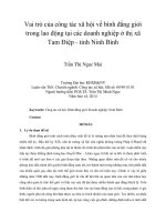 Vai trò của công tác xã hội về bình đẳng giới trong lao động tại các doanh nghiệp ở thị xã Tam Điệp - tỉnh Ninh Bình