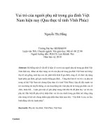 Vai trò của người phụ nữ trong gia đình Việt Nam hiện nay (Qua thực tế tỉnh Vĩnh Phúc)