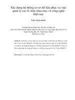 Xây dựng hệ thống cơ sở dữ liệu phục vụ việc quản lý các tổ chức khoa học và công nghệ hiện nay