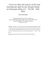 Vai trò của nhân viên công tác xã hội trong hoạt động dạy nghề cho học sinh giáo dưỡng tại trường giáo dưỡng số 2 – Yên Mô – Ninh Bình