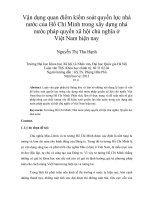 Vận dụng quan điểm kiểm soát quyền lực nhà nước của Hồ Chí Minh trong xây dựng nhà nước pháp quyền xã hội chủ nghĩa ở Việt Nam hiện nay