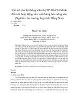 Vai trò của hệ thống siêu thị TP.Hồ Chí Minh đối với hoạt động sản xuất hàng hóa nông sản (Nghiên cứu trường hợp tỉnh Đồng Nai)