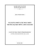 Xây dựng chiến lược phát triển trường Đại học Đông Á đến năm 2020