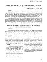 Nhân tố tác động đến chất lượng dịch vụ của các chuỗi nhà thuốc tại TP. HCM