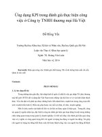 Ứng dụng KPI trong đánh giá thực hiện công việc ở Công ty TNHH thương mại Hà Việt