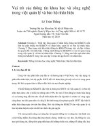 Vai trò của thông tin khoa học và công nghệ trong việc quản lý và bảo hộ nhãn hiệu