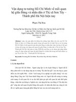 Vận dụng tư tưởng Hồ Chí Minh về mối quan hệ giữa Đảng và nhân dân ở Thị xã Sơn Tây – Thành phố Hà Nội hiện nay