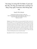 Vận dụng Tư tưởng Hồ Chí Minh về giáo dục đạo đức, lối sống cho thanh niên ở trường Cao đảng Công nghệ Viettronics Hải Phòng hiện nay