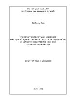 Ứng dụng viễn thám và GIS nghiên cứu biến động sử dụng đất cửa nam triệu cửa cấm (hải phòng) và vùng cửa đáy (nam định   ninh bình) trong giai đoạn 1987   2010