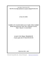 Nghiên cứu nguồn nhân lực ở khu công nghiệp Đình Trám, Tỉnh Việt Yên Bắc Giang thực trạng và giải pháp