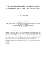 Vai trò của văn hóa thẩm mỹ đối với sự phát triển nhân cách sinh viên Việt Nam hiện nay