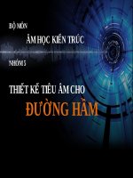 THIẾT KẾ TIÊU ÂM CHO ĐƯỜNG HẦM