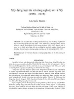 Xây dựng hợp tác xã nông nghiệp ở Hà Nội (1958 - 1975)