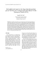 Tạp chí khoa học Kinh nghiệm nước ngoài và việc tăng cường hiệu quả tham gia của Việt Nam vào cơ chế giải quyết tranh chấp tại Tổ chức Thương mại Thế giới (WTO)
