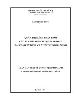 Quản trị kênh phân phối các sản phẩm dịch vụ Vinaphone tại Công ty Dịch vụ Viễn thông Đà Nẵng