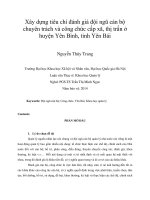 Xây dựng tiêu chí đánh giá đội ngũ cán bộ chuyên trách và công chức cấp xã, thị trấn ở huyện Yên Bình, tỉnh Yên Bái