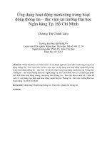Ứng dụng hoạt động marketing trong hoạt động thông tin – thư viện tại trường Đại học Ngân hàng Tp. Hồ Chí Minh
