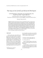 Thực trạng các loài cây thuốc quý hiếm tại tỉnh Thái Nguyên