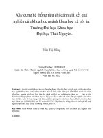 Xây dựng hệ thống tiêu chí đánh giá kết quả nghiên cứu khoa học ngành khoa học xã hội tại Trường Đại học Khoa học Đại học Thái Nguyên