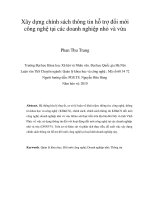 Xây dựng chính sách thông tin hỗ trợ đổi mới công nghệ tại các doanh nghiệp nhỏ và vừa