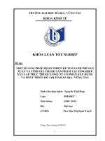 Một số giải pháp hoàn thiện kế toán chi phí sản xuất và tính giá thành sản phẩm tại Xí nghiệp Xây lắp trực thuộc Công ty Cổ phần Xây dựng và phát triển đô thị tỉnh Bà Rịa