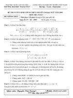 de thi chuyen anh mon toan nam 2009