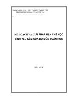 *Biện pháp hạn chế HS yếu kém môn toán