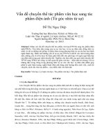 Vấn đề chuyển thể tác phẩm văn học sang tác phẩm điện ảnh (Từ góc nhìn từ sự)