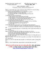 Đề thi HK II môn Sinh Học 8 - Huyện Lương Sơn 09