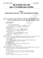 ĐỀ CƯƠNG CÂU HỎI ĐỊA LÍ TỰ NHIÊN ĐẠI CƯƠNG
