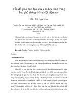 Vấn đề giáo dục đạo đức cho học sinh trung học phổ thông ở Hà Nội hiện nay