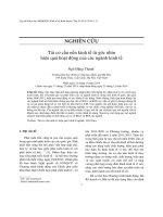 Tái cơ cấu nền kinh tế từ góc nhìn hiệu quả hoạt động của các ngành kinh tế