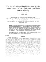 Vấn đề chất lượng đội ngũ giảng viên lý luận chính trị trong các trường Đại học, cao đẳng ở nước ta hiện nay