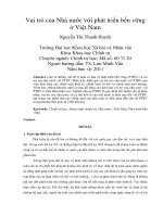 Vai trò của Nhà nước với phát triển bền vững ở Việt Nam