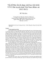 Vấn đề Bảo tồn đa dạng sinh học trên kênh VTV2 Đài truyền hình Việt Nam (Khảo sát 2012-2013)