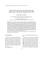 Quá trình biến đổi cấu tạo địa danh hành chính Thăng Long - Hà Nội triều Nguyễn (1802-1945)