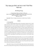 Xây dựng gia đình văn hoá ở tỉnh Vĩnh Phúc hiện nay