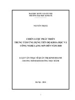 Chiến lược phát triển Trung tâm ứng dụng tiến bộ khoa học và công nghệ Lạng Sơn đến năm 2020