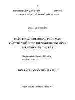 tóm tắt luận án tiên sĩ phẫu thuật nội soi sau phúc mạc cắt thận để ghép tại bệnh viện chợ rẫy