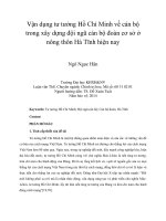 Vận dụng tư tưởng Hồ Chí Minh về cán bộ trong xây dựng đội ngũ cán bộ đoàn cơ sở ở nông thôn Hà Tĩnh hiện nay