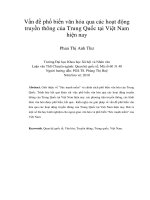 Vấn đề phổ biến văn hóa qua các hoạt động truyền thông của Trung Quốc tại Việt Nam hiện nay