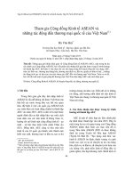 Tham gia Cộng đồng Kinh tế ASEAN và những tác động đến thương mại quốc tế của Việt Nam