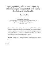 Vận dụng tư tưởng Hồ Chí Minh về phát huy nhân tố con người trong nền kinh tế thị trường định hướng xã hội chủ nghĩa