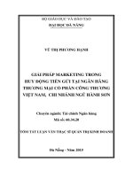 Giải pháp marketing trong huy động tiền gửi tại ngân hàng TMCP công thương Việt Nam, chi nhánh Ngũ Hành Sơn