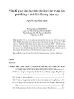 Vấn đề giáo dục đạo đức cho học sinh trung học phổ thông ở tỉnh Hải Dương hiện nay