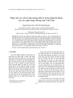 Phân tích các yếu tố ảnh hưởng đến tỷ lệ thu nhập lãi thuần của các ngân hàng thương mại Việt Nam