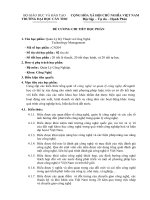 đề cương chi tiết học phần quản lý kỹ thuật và công nghệ